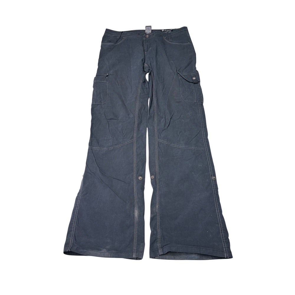 Kuhl Womens Cargo Pants Size 12 34X32 Navy Blue Hiking Utility Outdoor